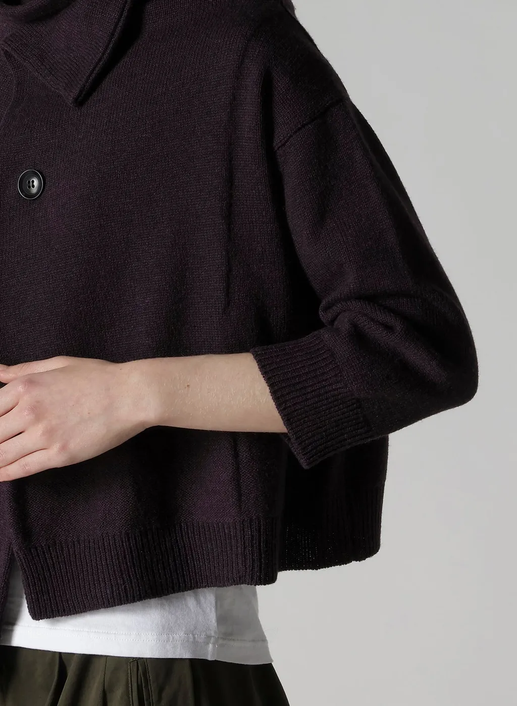 Wool Jersey Snap Button Cardigan
