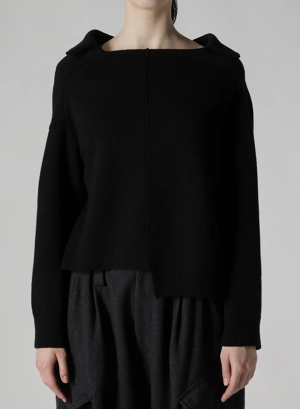 Wool Jersey Asymmetric Pullover