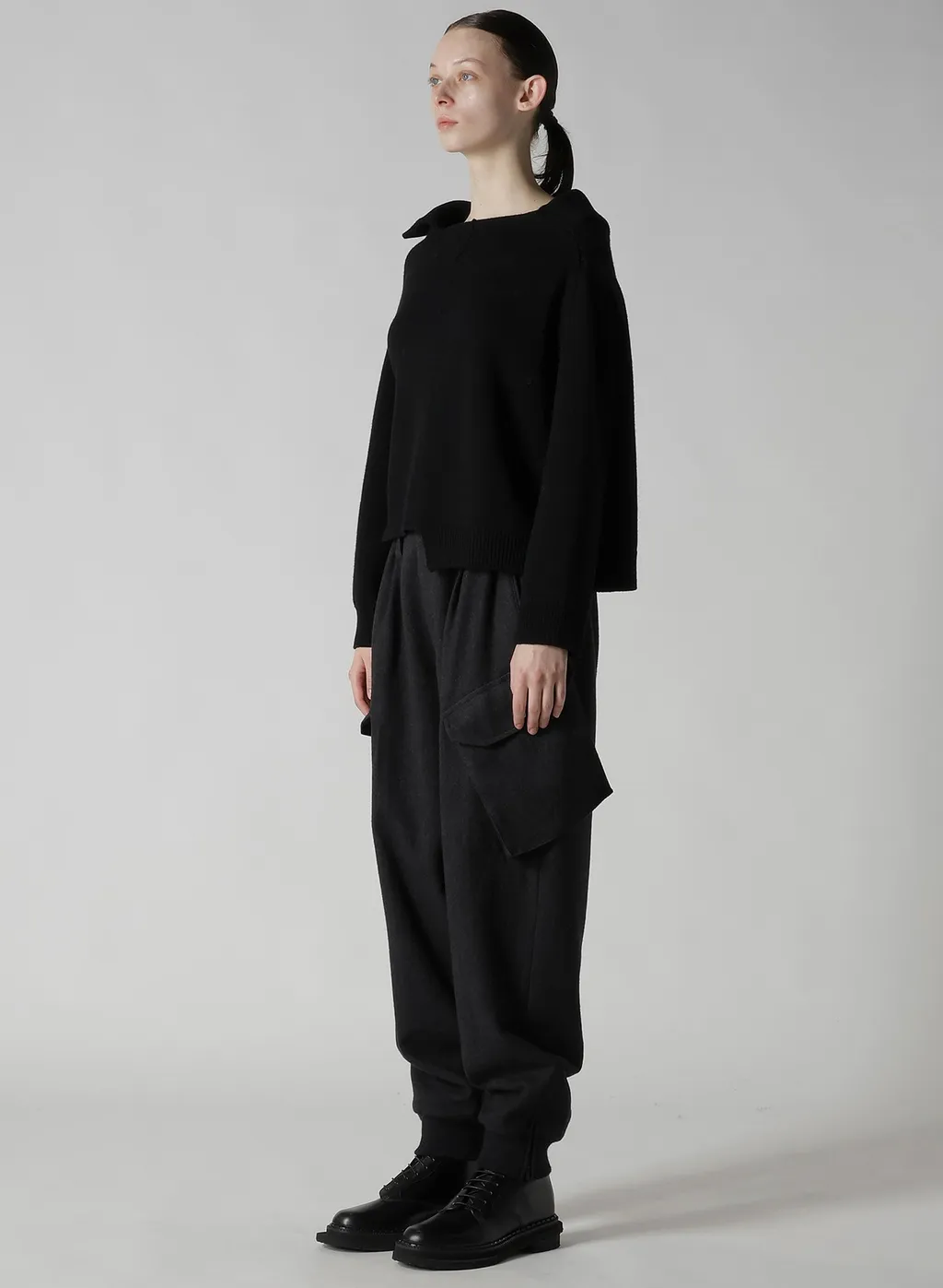 Wool Jersey Asymmetric Pullover