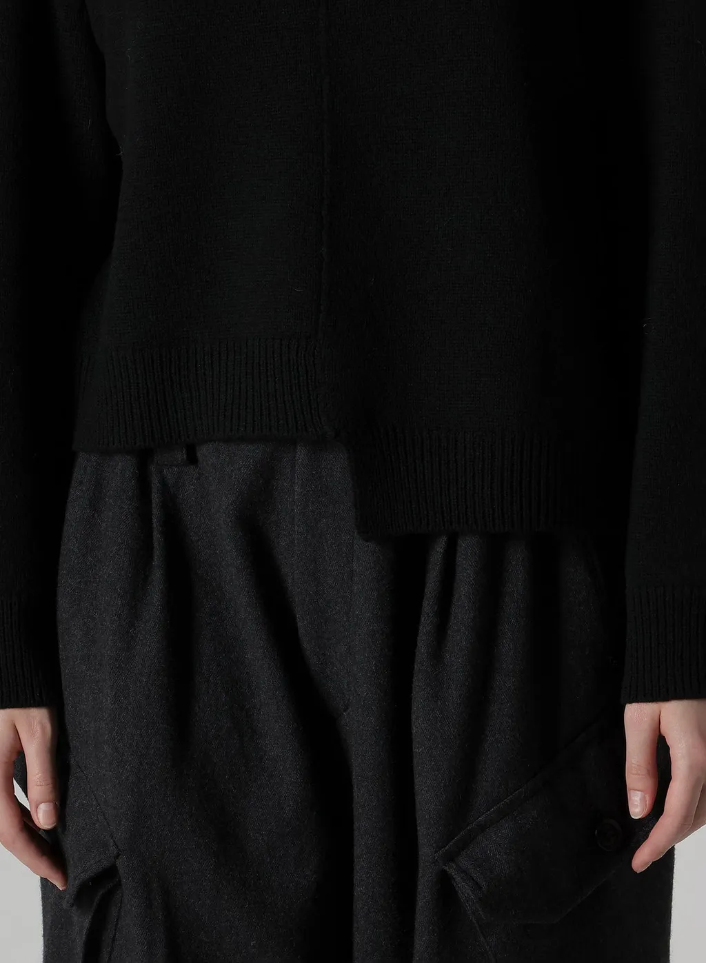 Wool Jersey Asymmetric Pullover