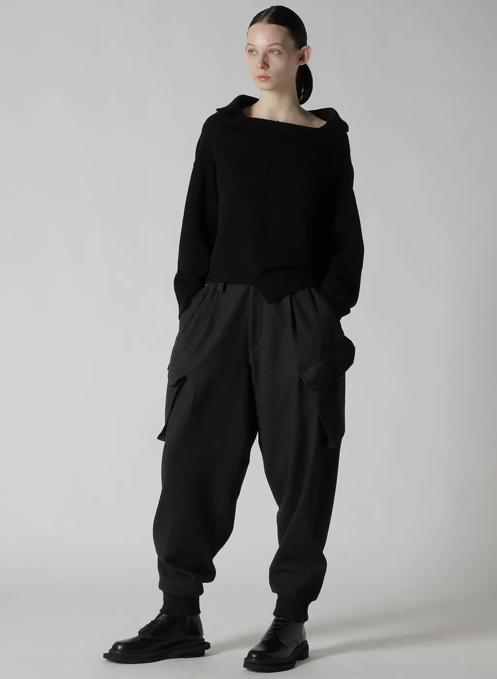 Wool Jersey Asymmetric Pullover