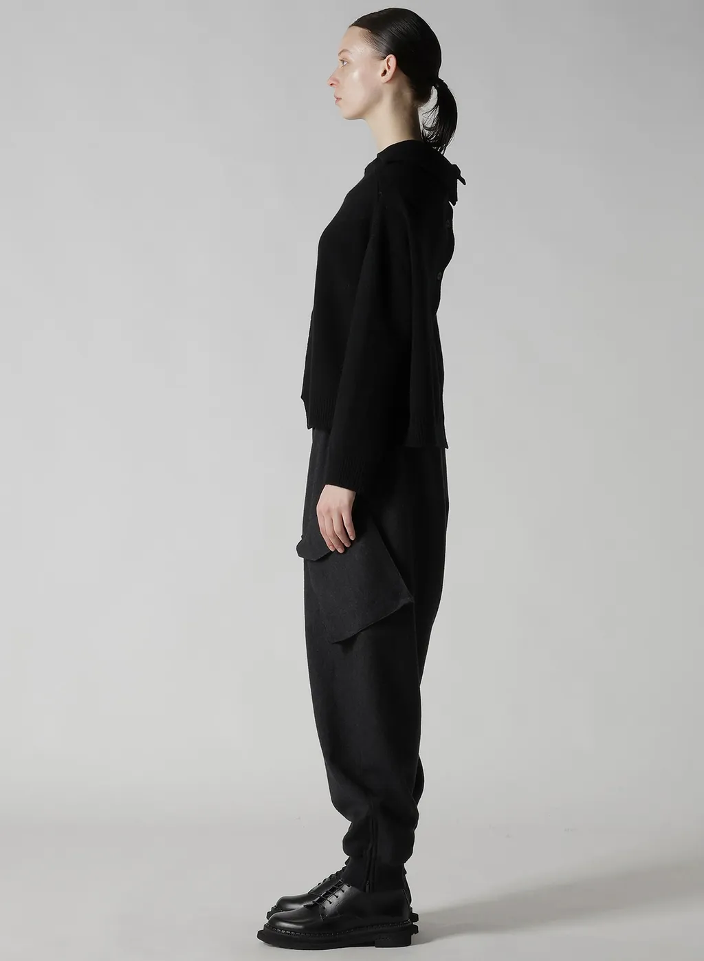Wool Jersey Asymmetric Pullover