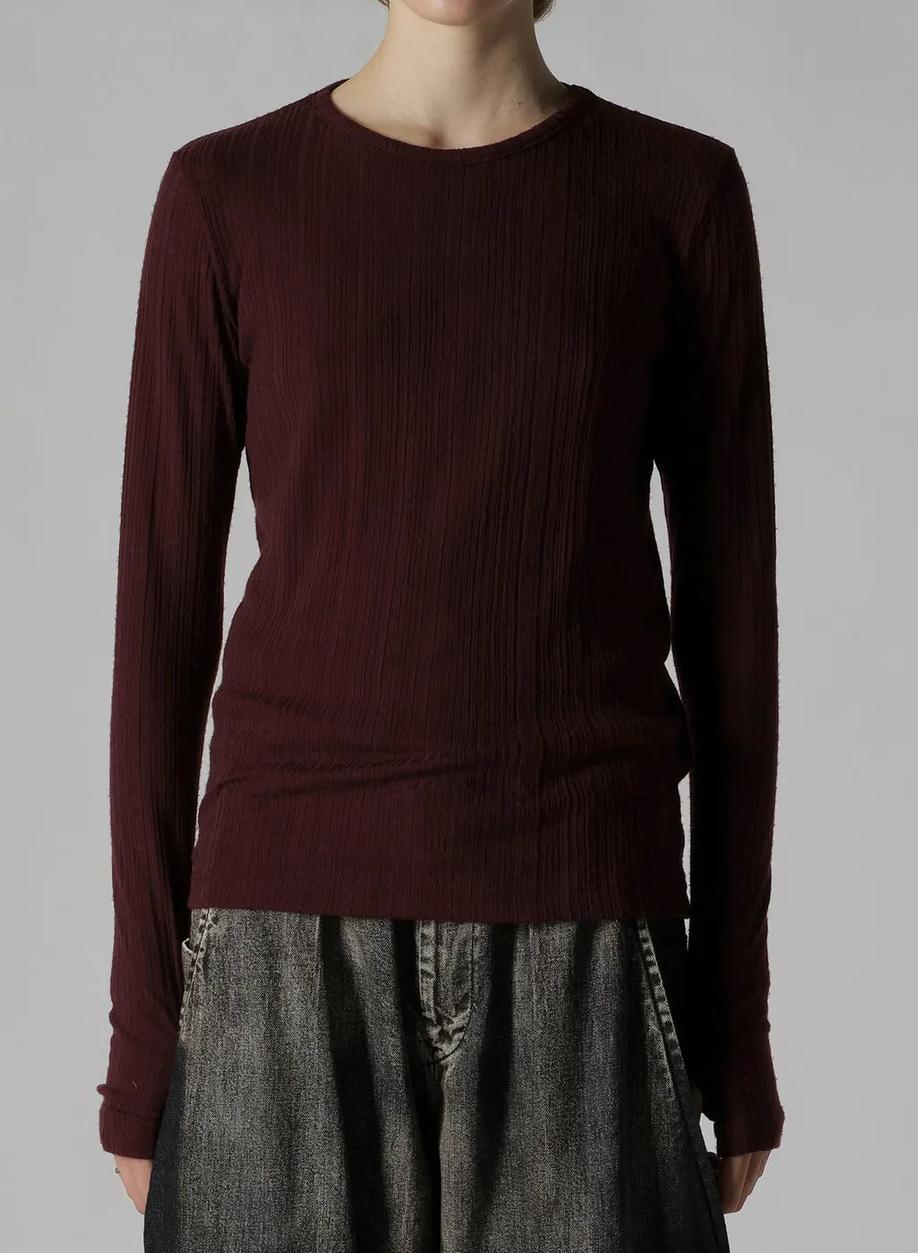 Soft Random Rib Round Neck T