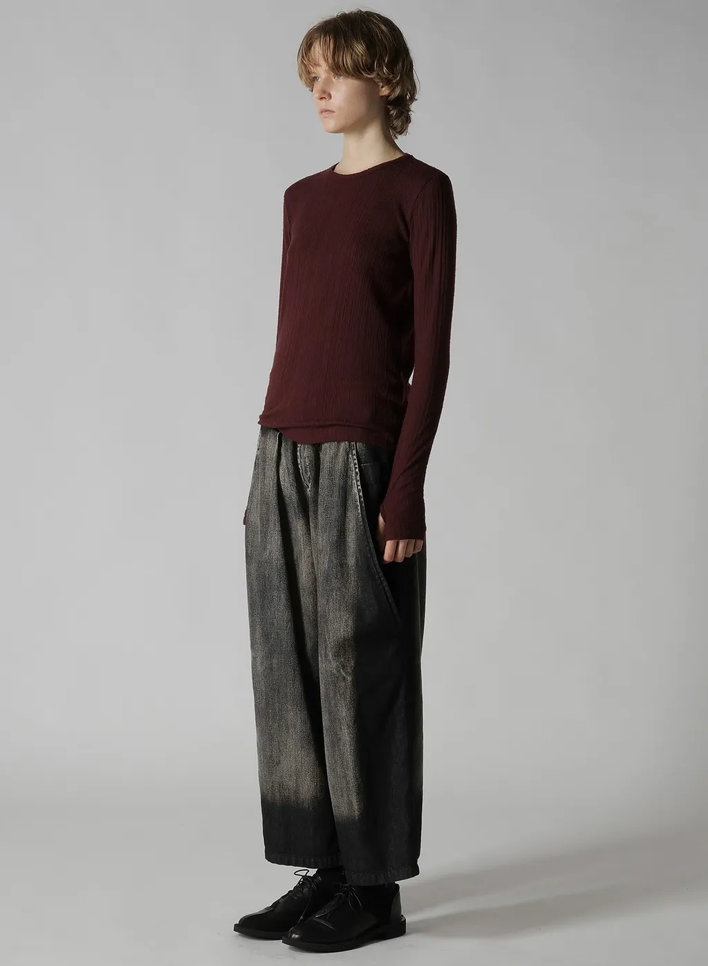 Soft Random Rib Round Neck T
