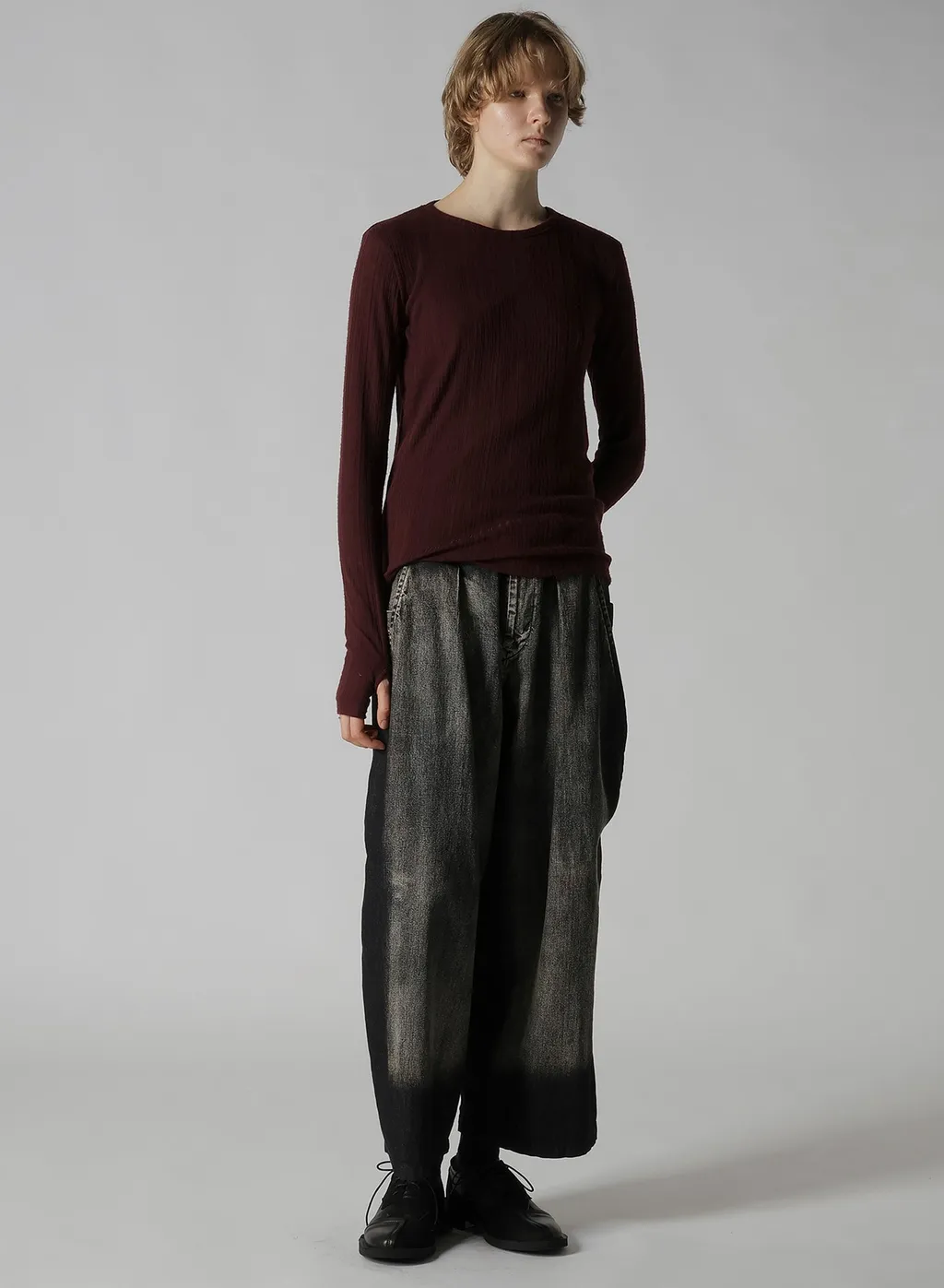 Soft Random Rib Round Neck T
