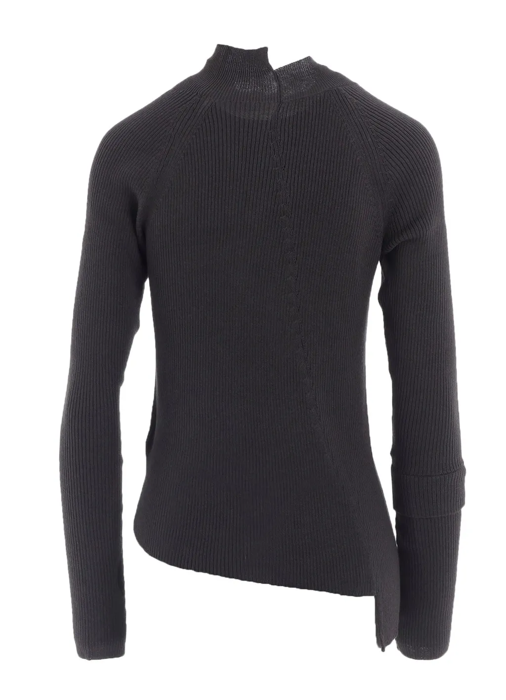 Cotton Rib Twisted Front Open Cardigan
