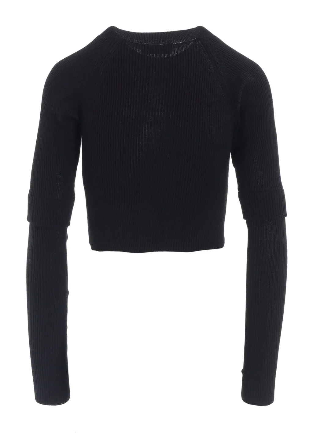 Cotton Rib Double Sleeve Short Cardigan