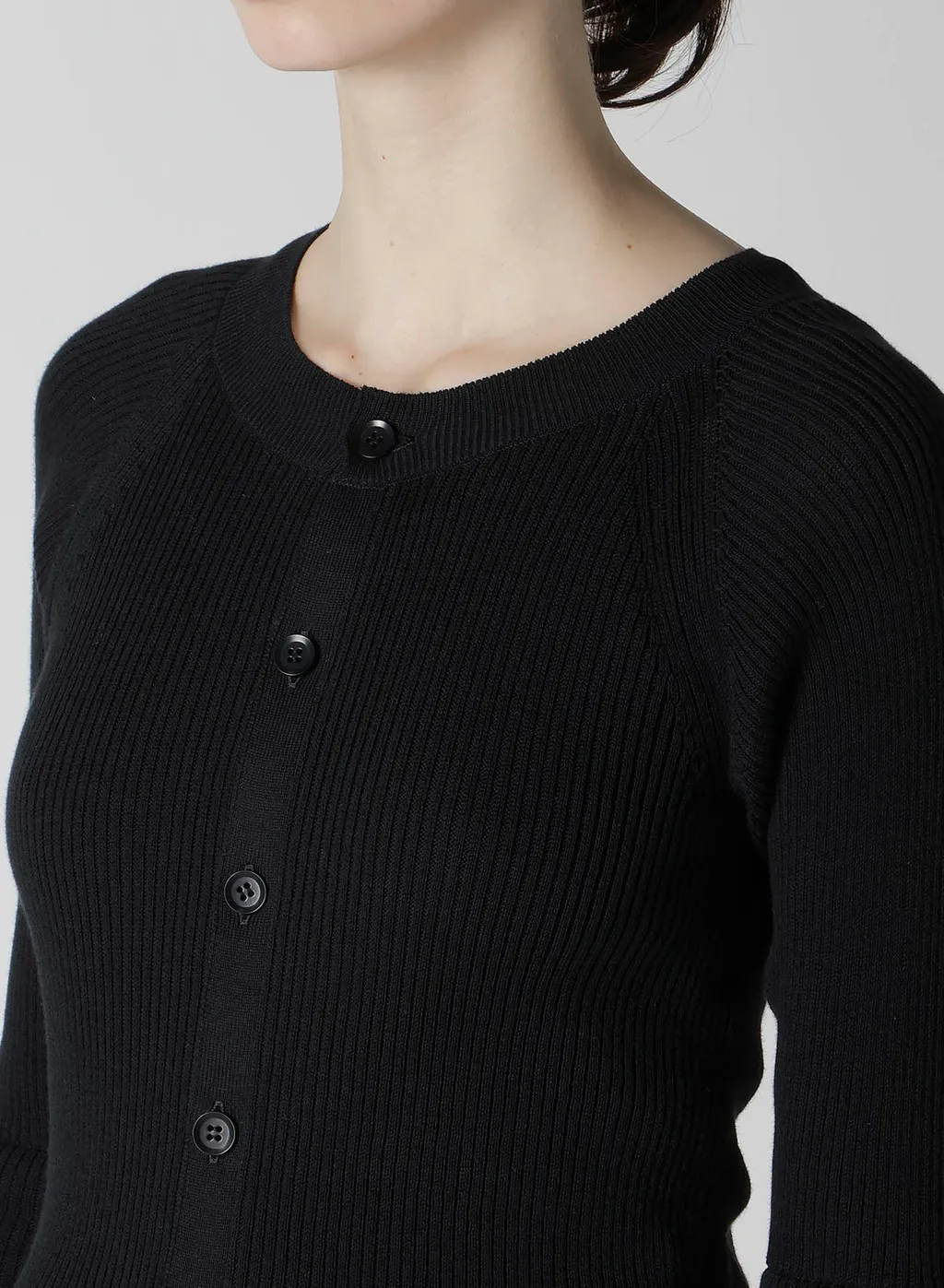 Cotton Rib Double Sleeve Short Cardigan