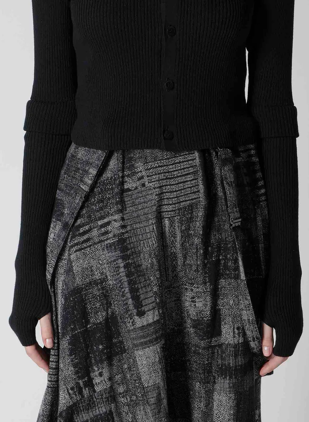 Cotton Rib Double Sleeve Short Cardigan