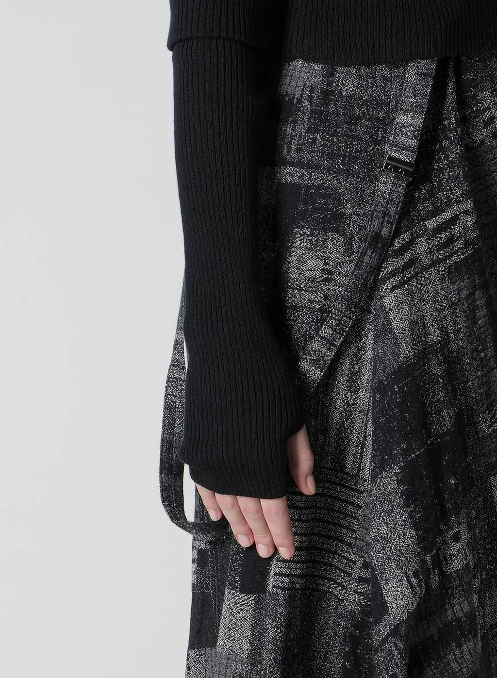 Cotton Rib Double Sleeve Short Cardigan