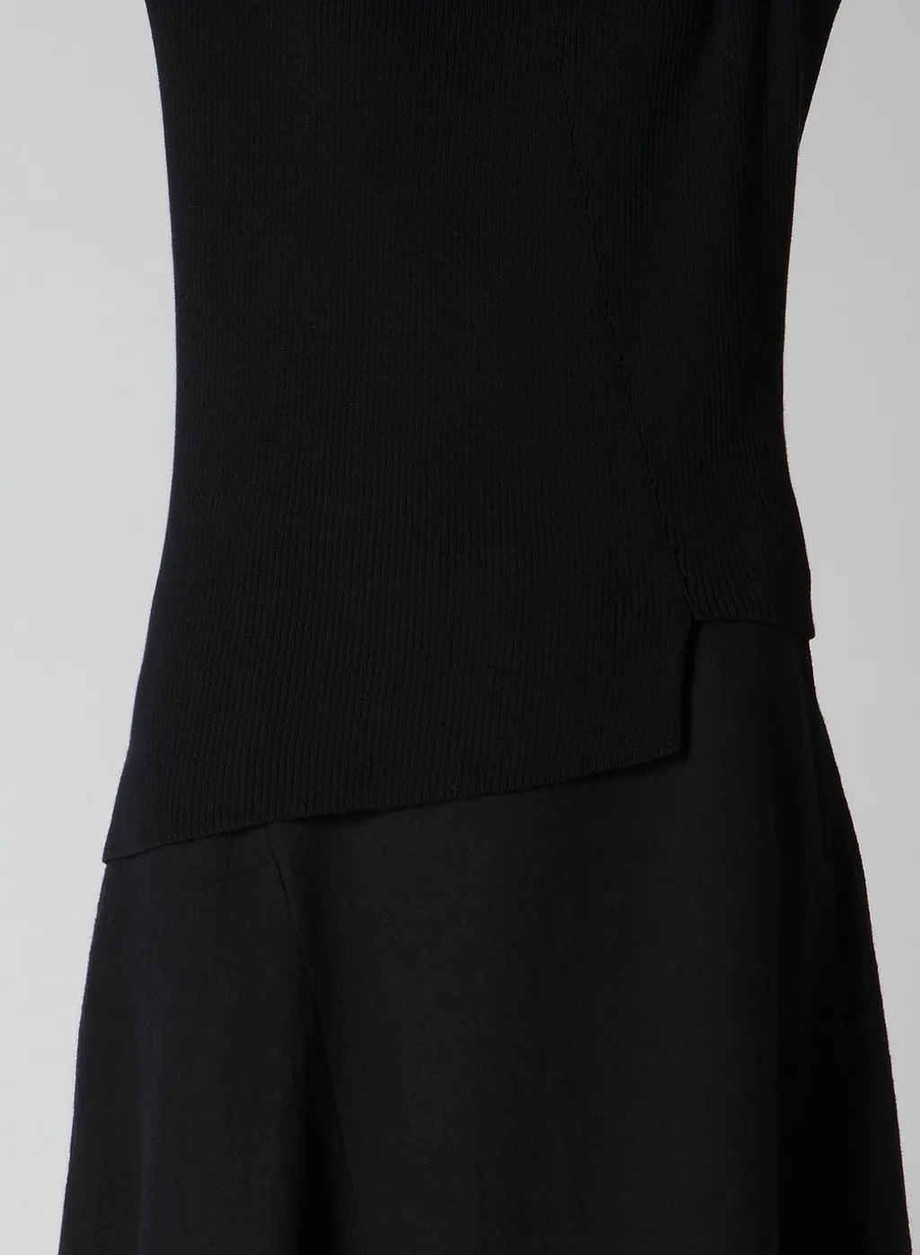 Cotton Rib Twisted High-Neck Pullover