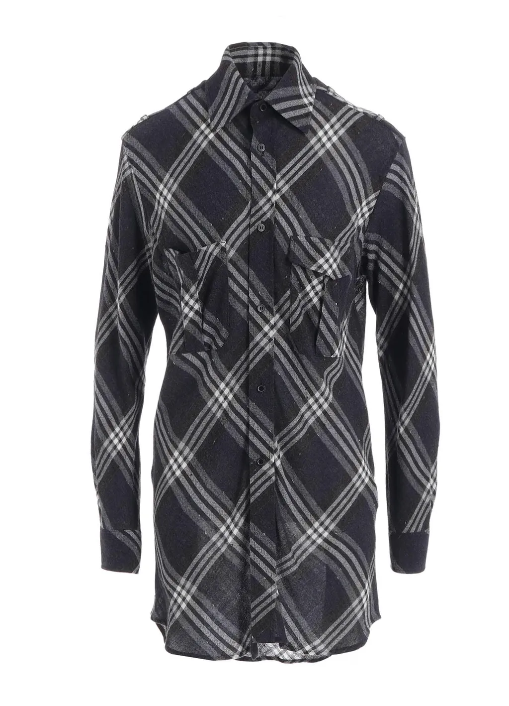 Gauze Plaid Shoulder Loop Blouse