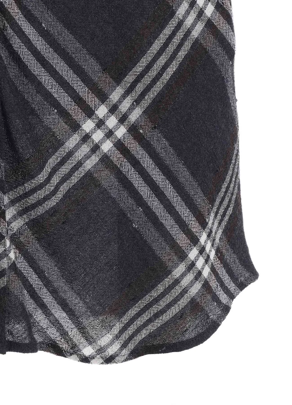 Gauze Plaid Shoulder Loop Blouse