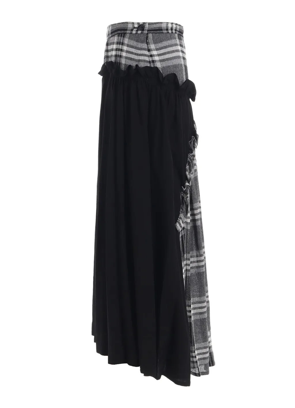 Gauze Plaid Frill Gather Skirt