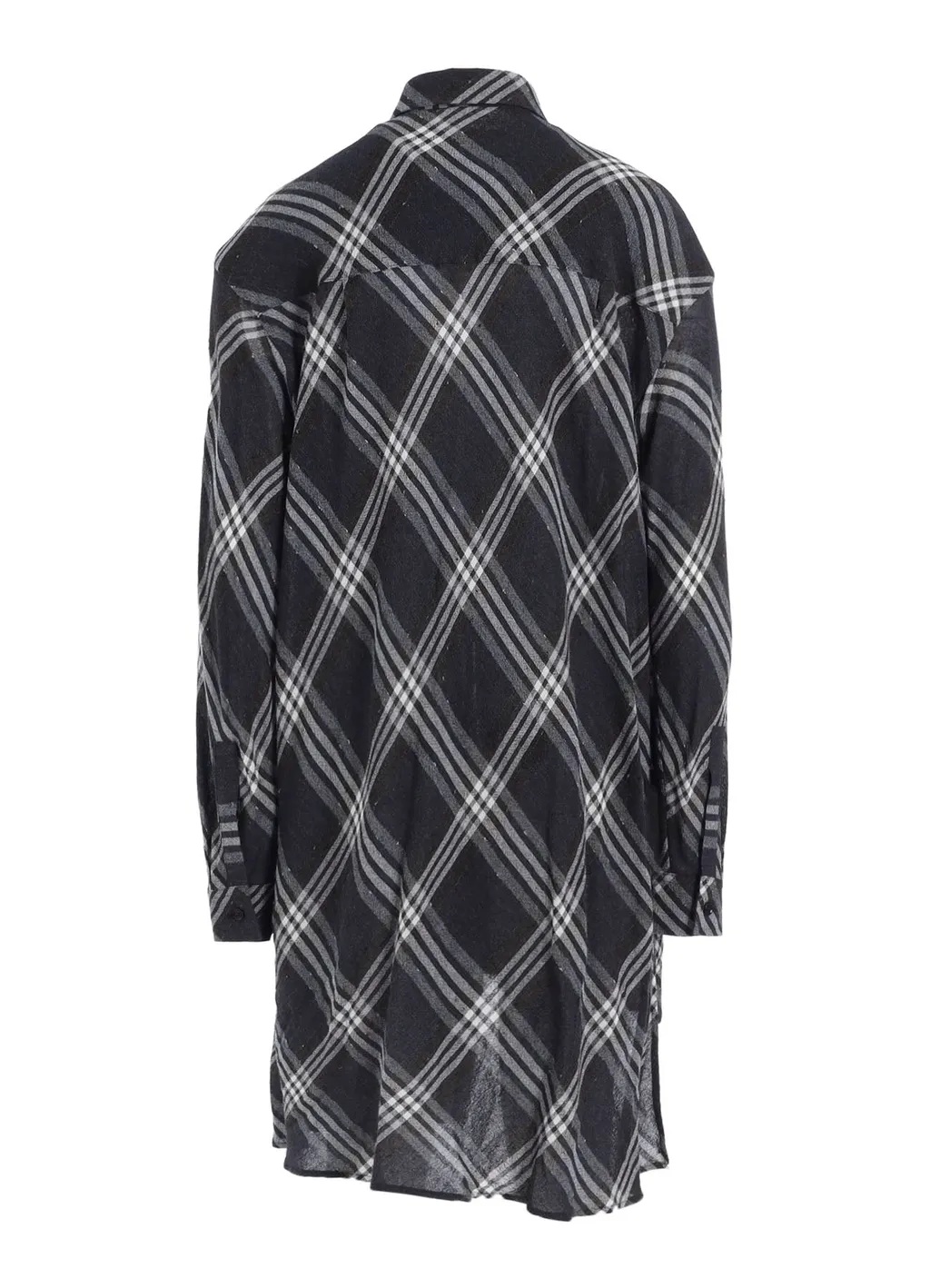 Gauze Plaid Hanging Placket Blouse