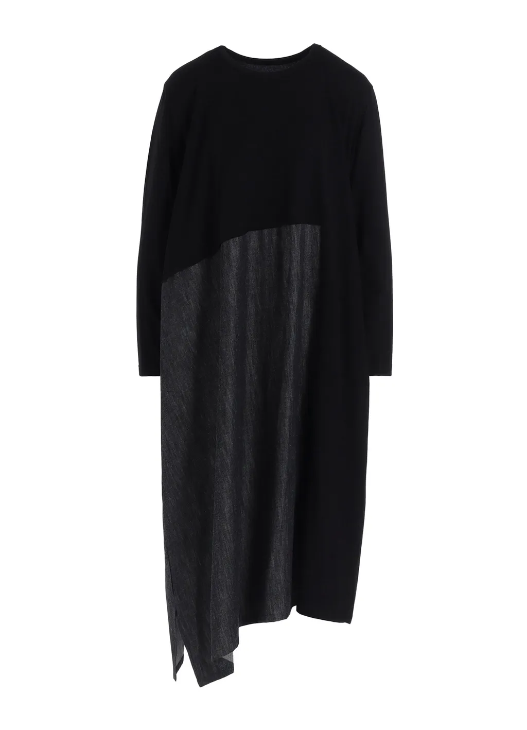 Denim Combination Long Sleeve Dress