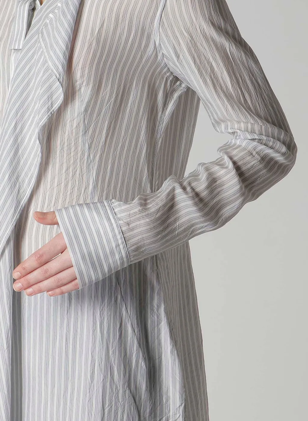 Cupro Stripe Front Cloth Shirt