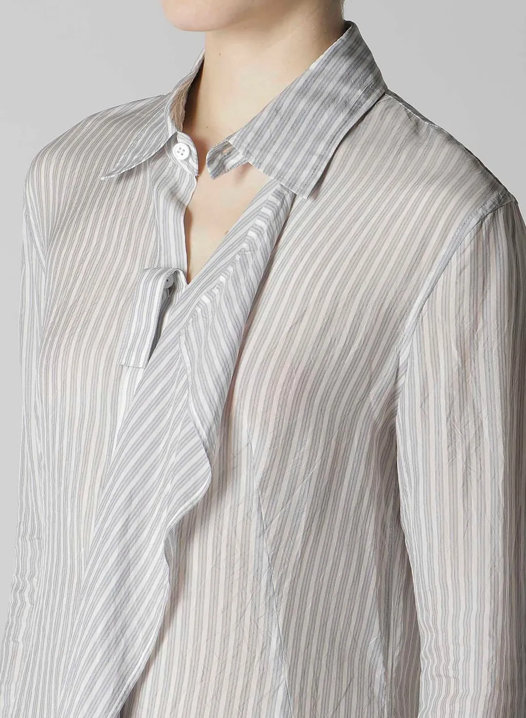 Cupro Stripe Front Cloth Shirt