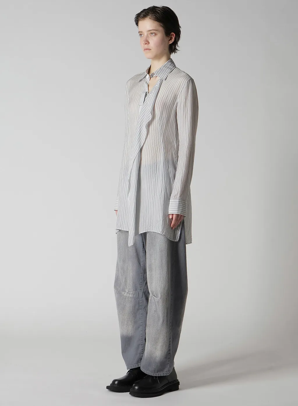 Cupro Stripe Front Cloth Shirt