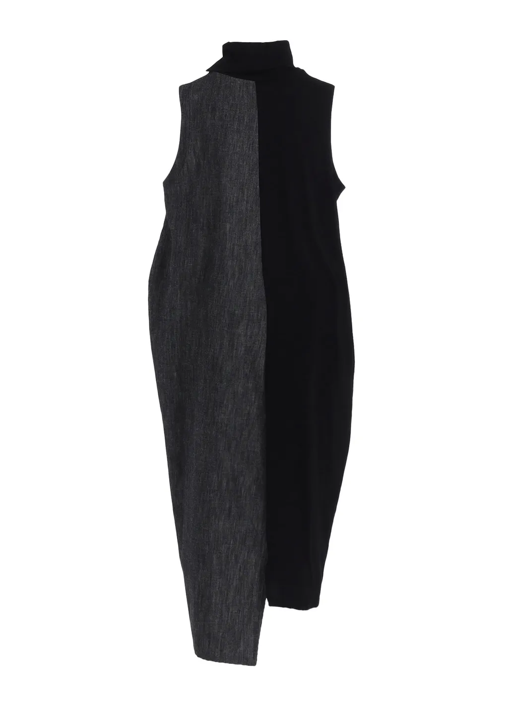 Denim Combination High Neck Dress
