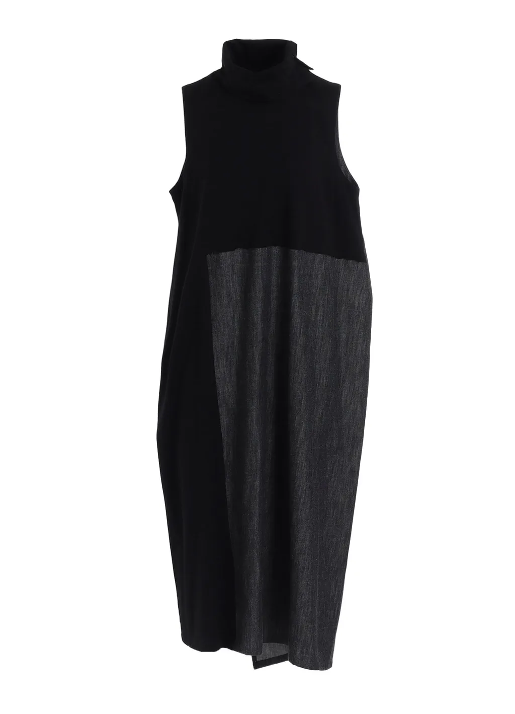 Denim Combination High Neck Dress