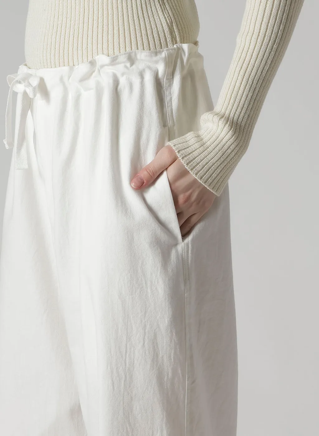 Cotton Twill Straight String Pants