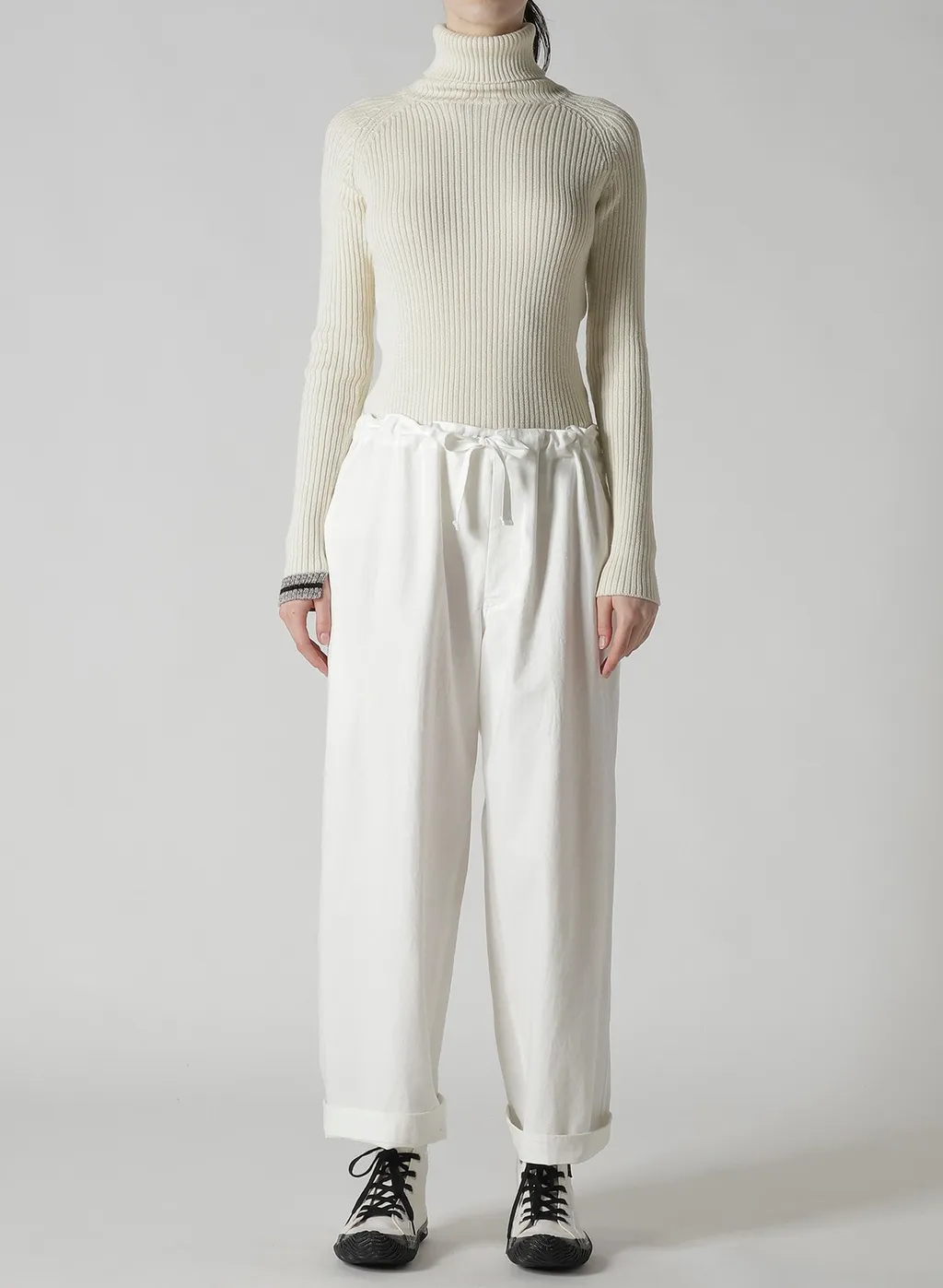 Cotton Twill Straight String Pants