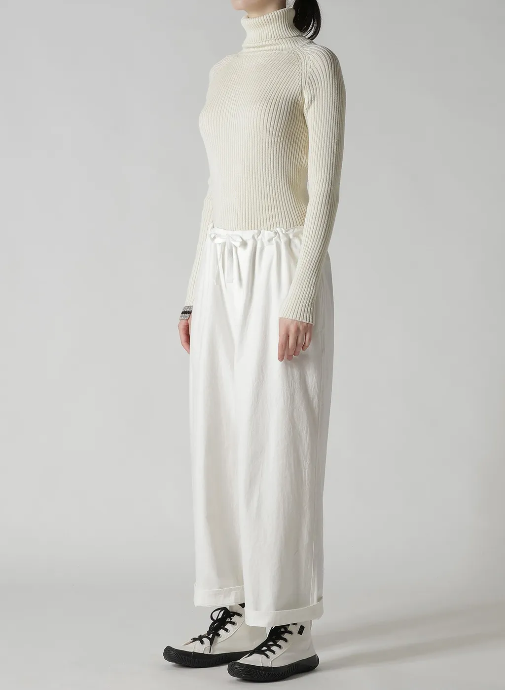Cotton Twill Straight String Pants