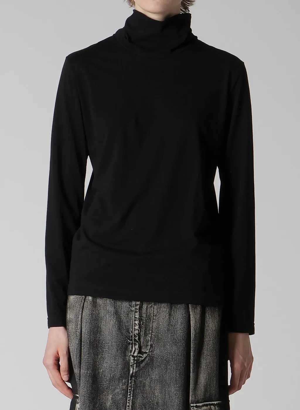 Soft Jersey High Neck Long T