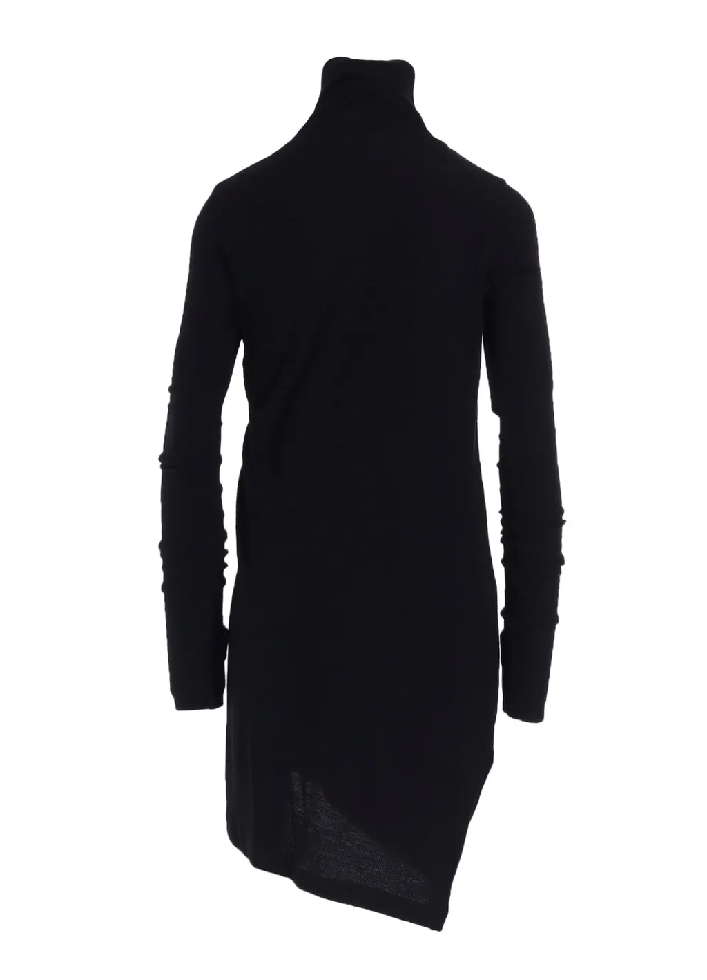 Rib/Denim Combination Long T With Gathers