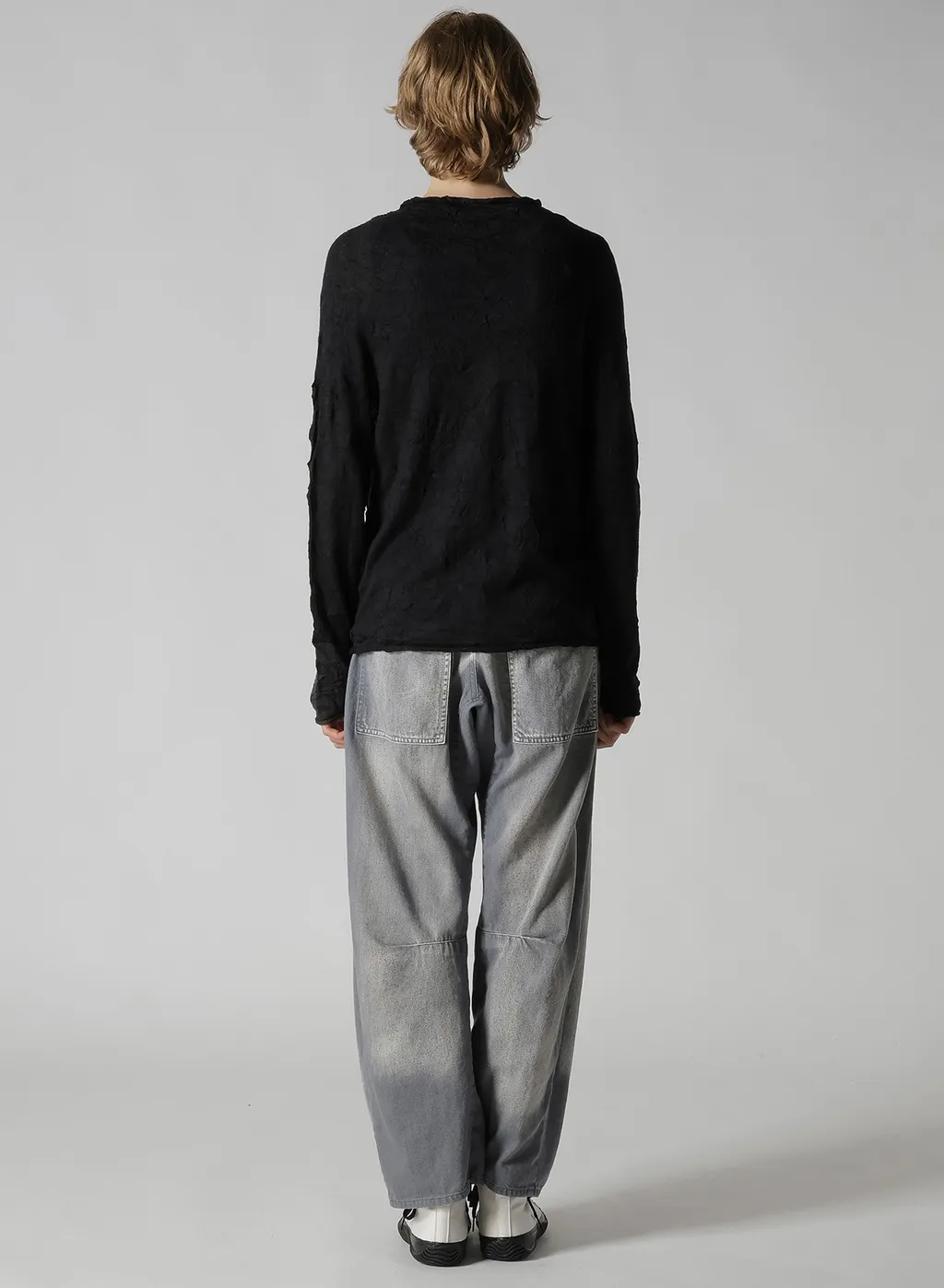 Off Neck Wrinkled Long Sleeve Cardigan