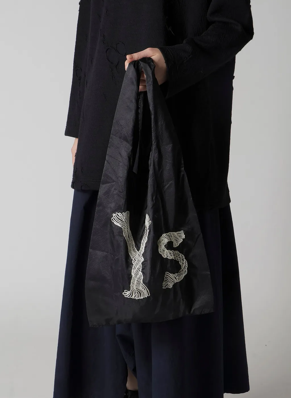 Y's Logo Stitch Nylon Shopping Bag