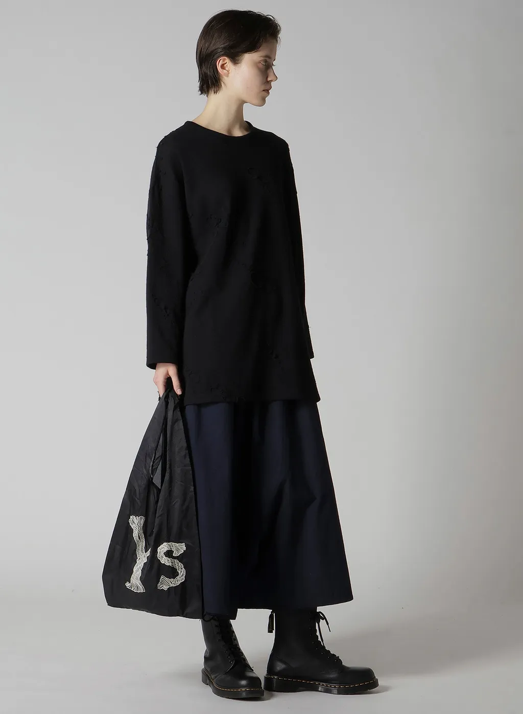 Y's Logo Stitch Nylon Shopping Bag