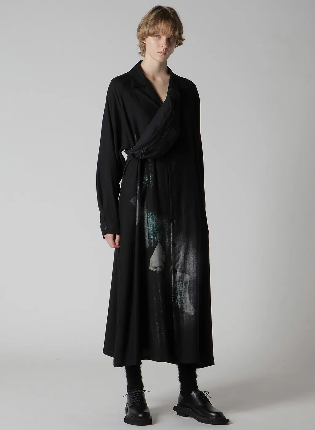 Cotton Linen Twill / Leather Crossbody Bag
