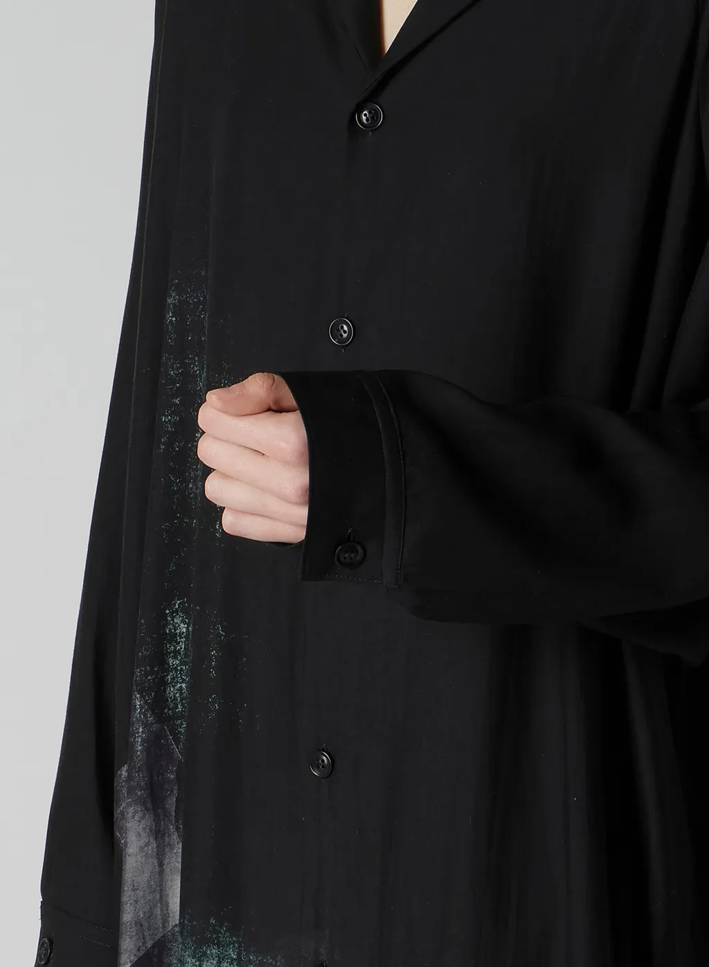 Message-Print Dungaree Twill Open Collar Shirt Dress