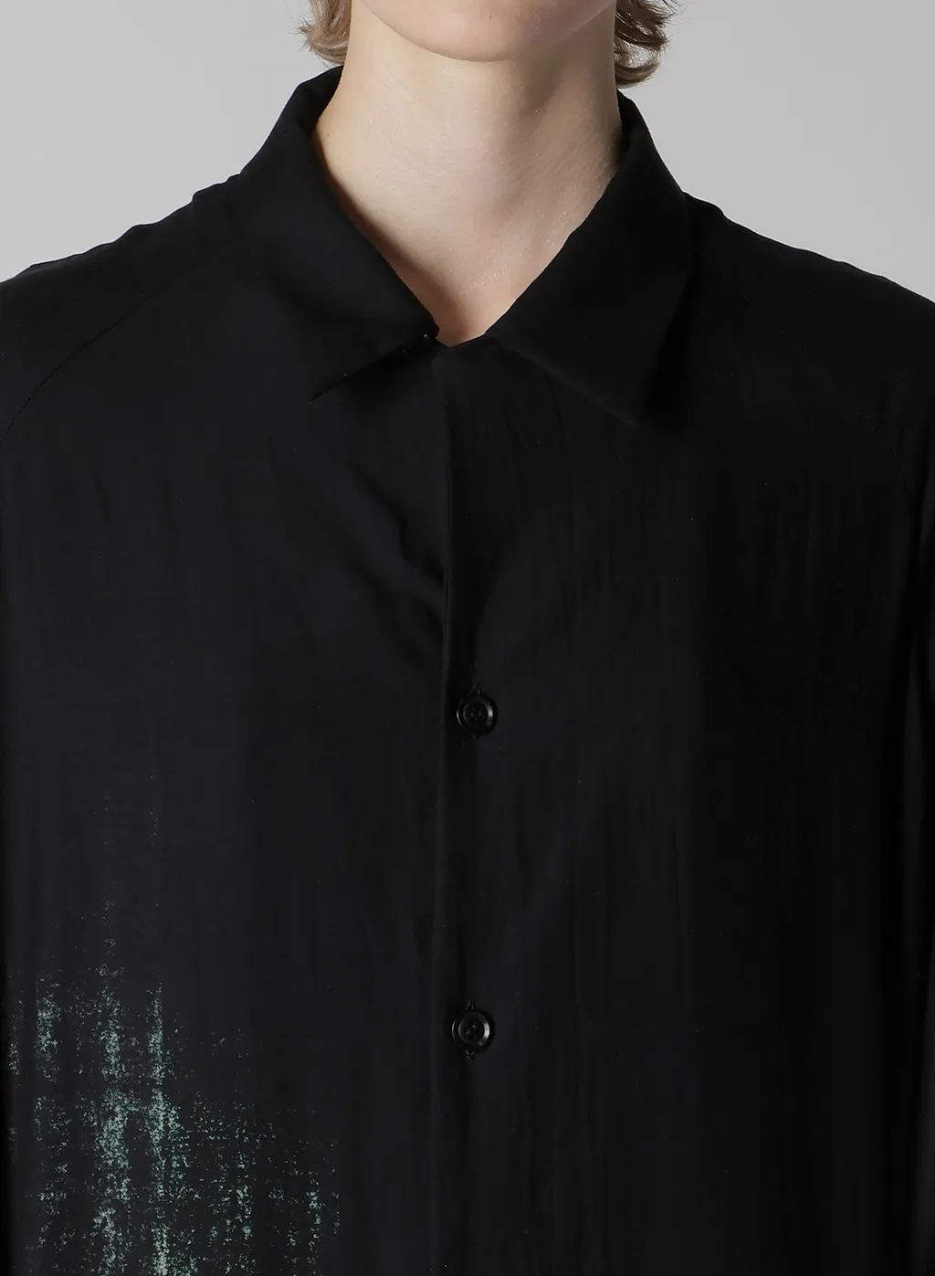 Message-Print Dungaree Twill Open Collar Shirt Dress