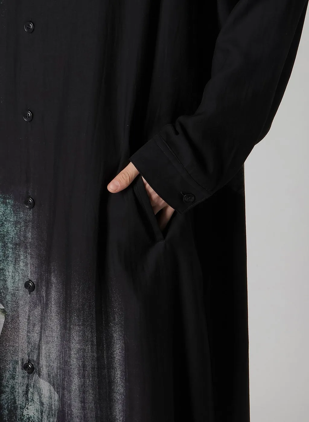 Message-Print Dungaree Twill Open Collar Shirt Dress