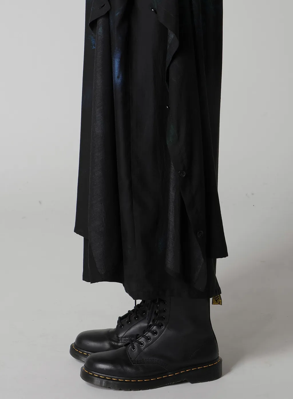 Flower/Lace-Preint Dungaree Twill Pants
