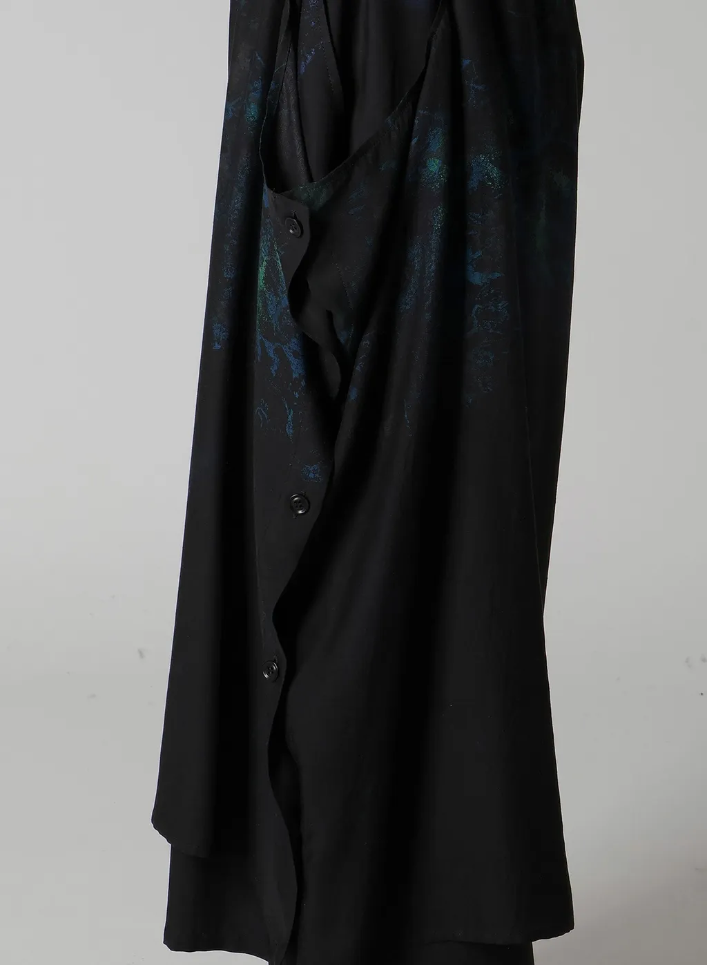 Flower/Lace-Preint Dungaree Twill Pants