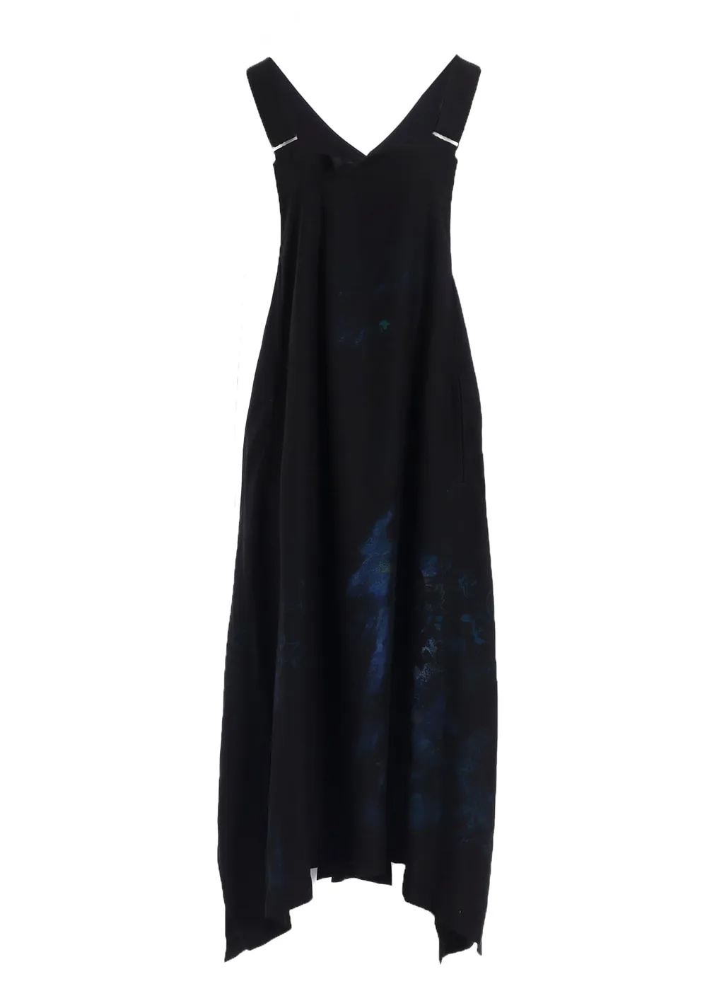 Flower/Lace-Preint Dungaree Twill Overalls Dress