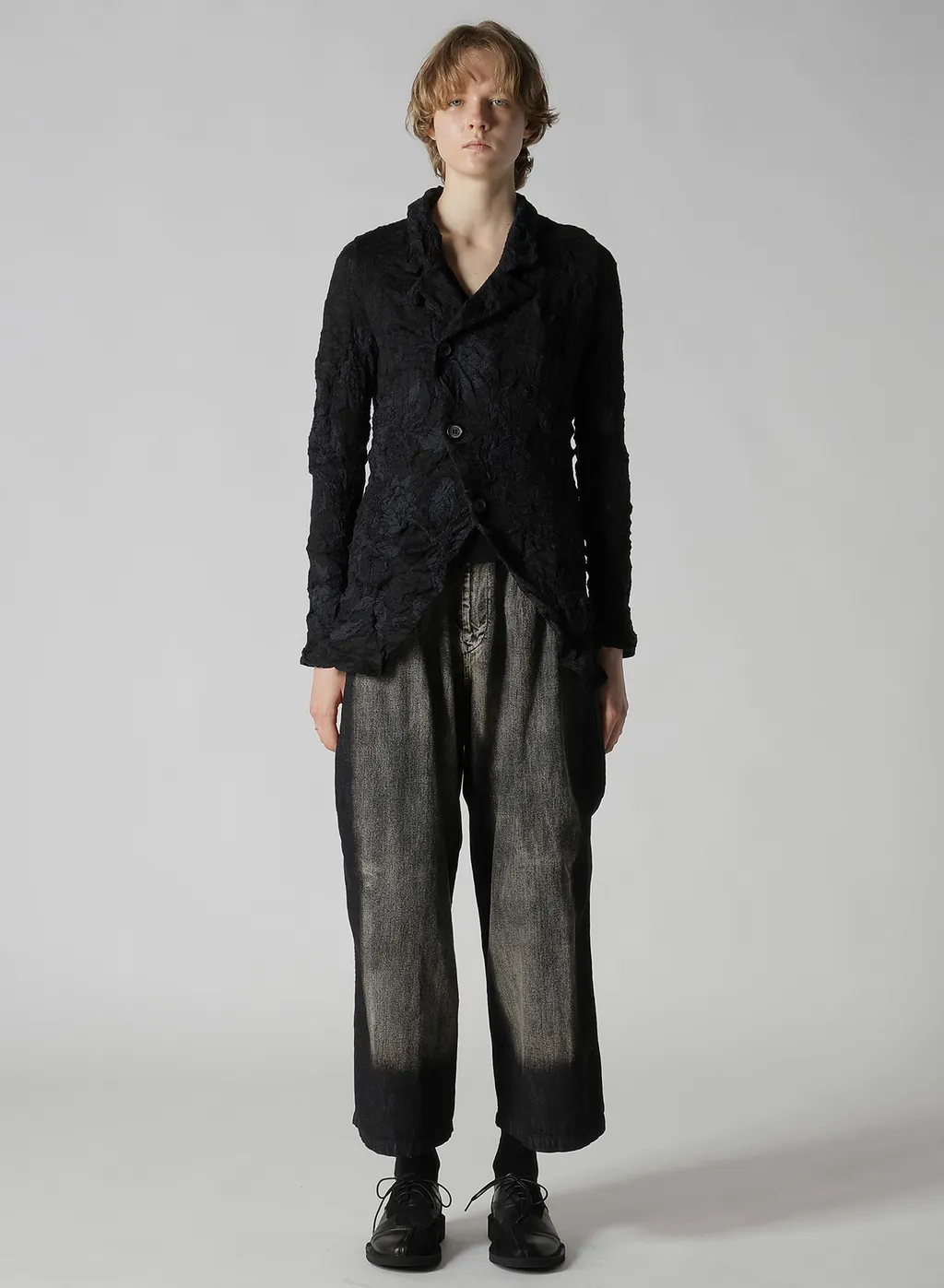 Big Flower Wrinkled Knit Jacket