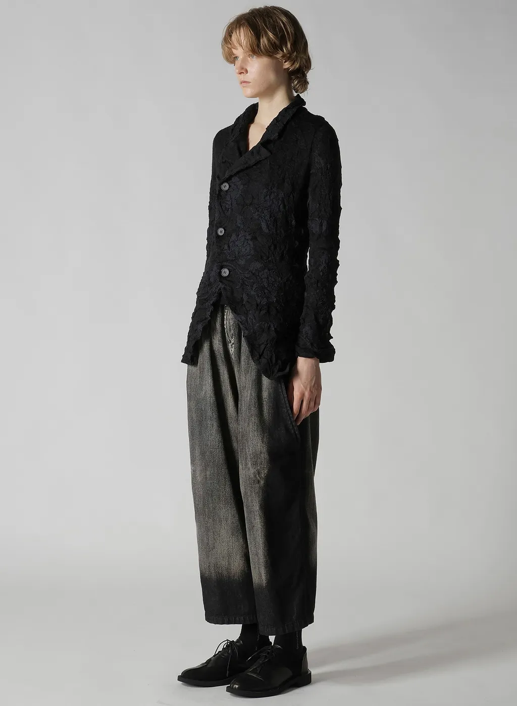 Big Flower Wrinkled Knit Jacket