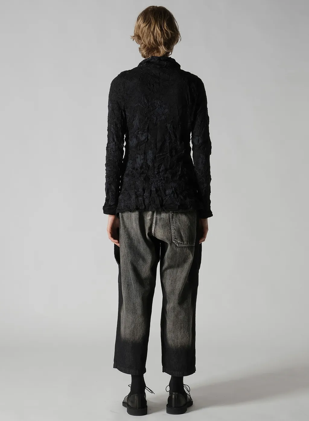 Big Flower Wrinkled Knit Jacket