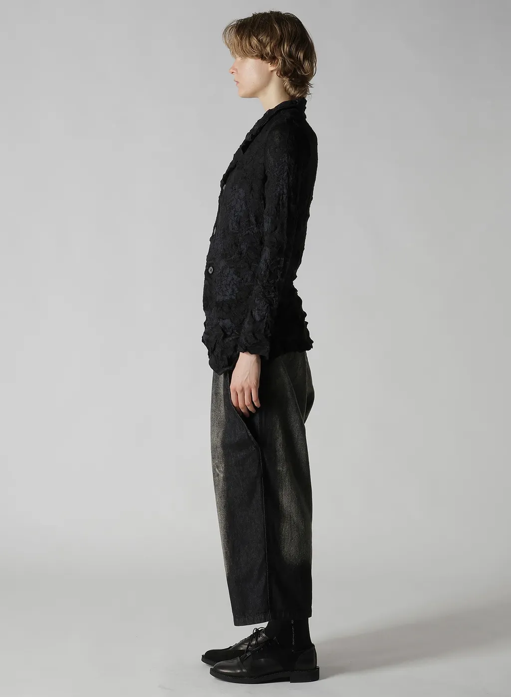 Big Flower Wrinkled Knit Jacket