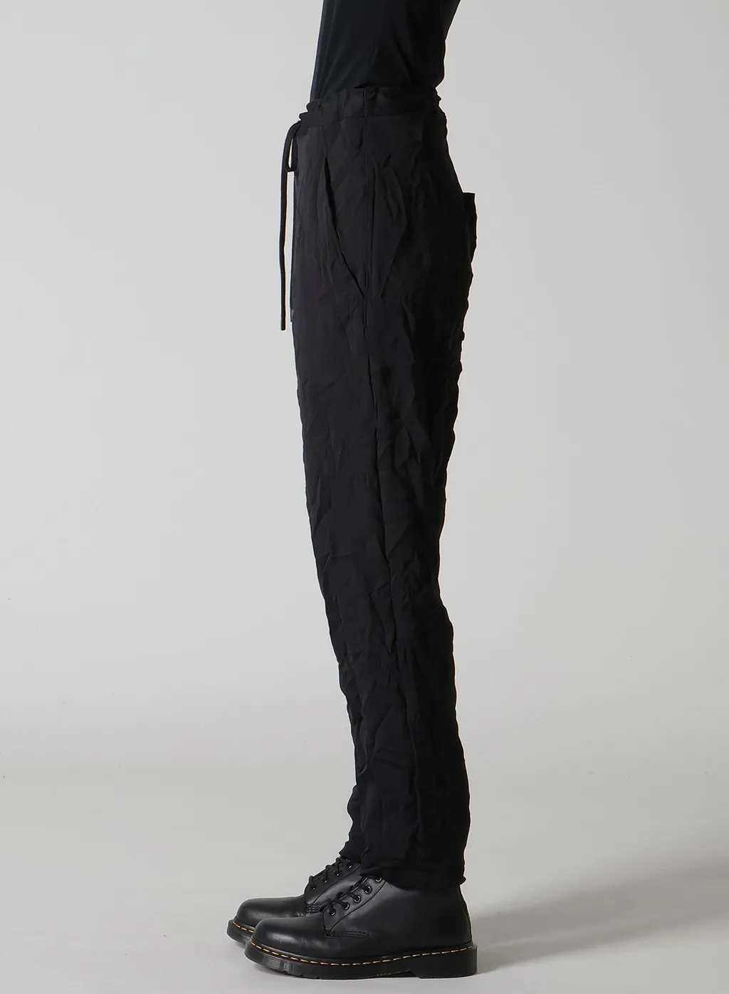 Wrinkle-Effect Tapered Pants