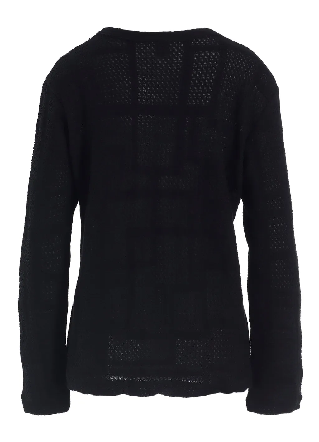 Geometric Sheer Jq Round Neck Long Cardigan