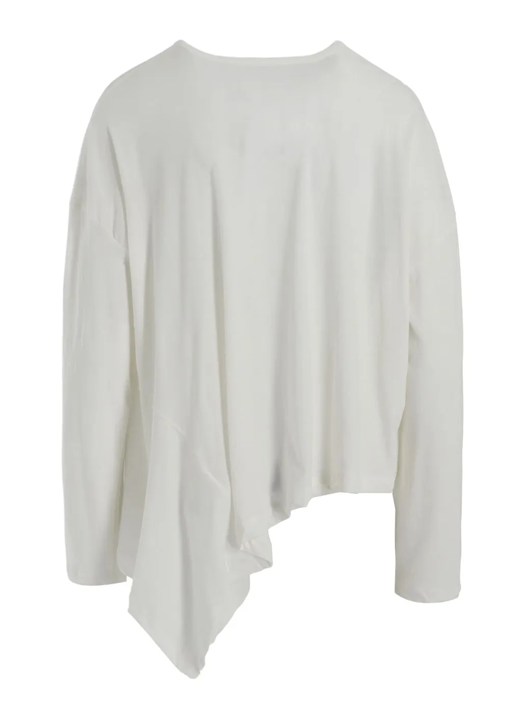 Hard-Twisted Jersey Asymmetric Round Neck T