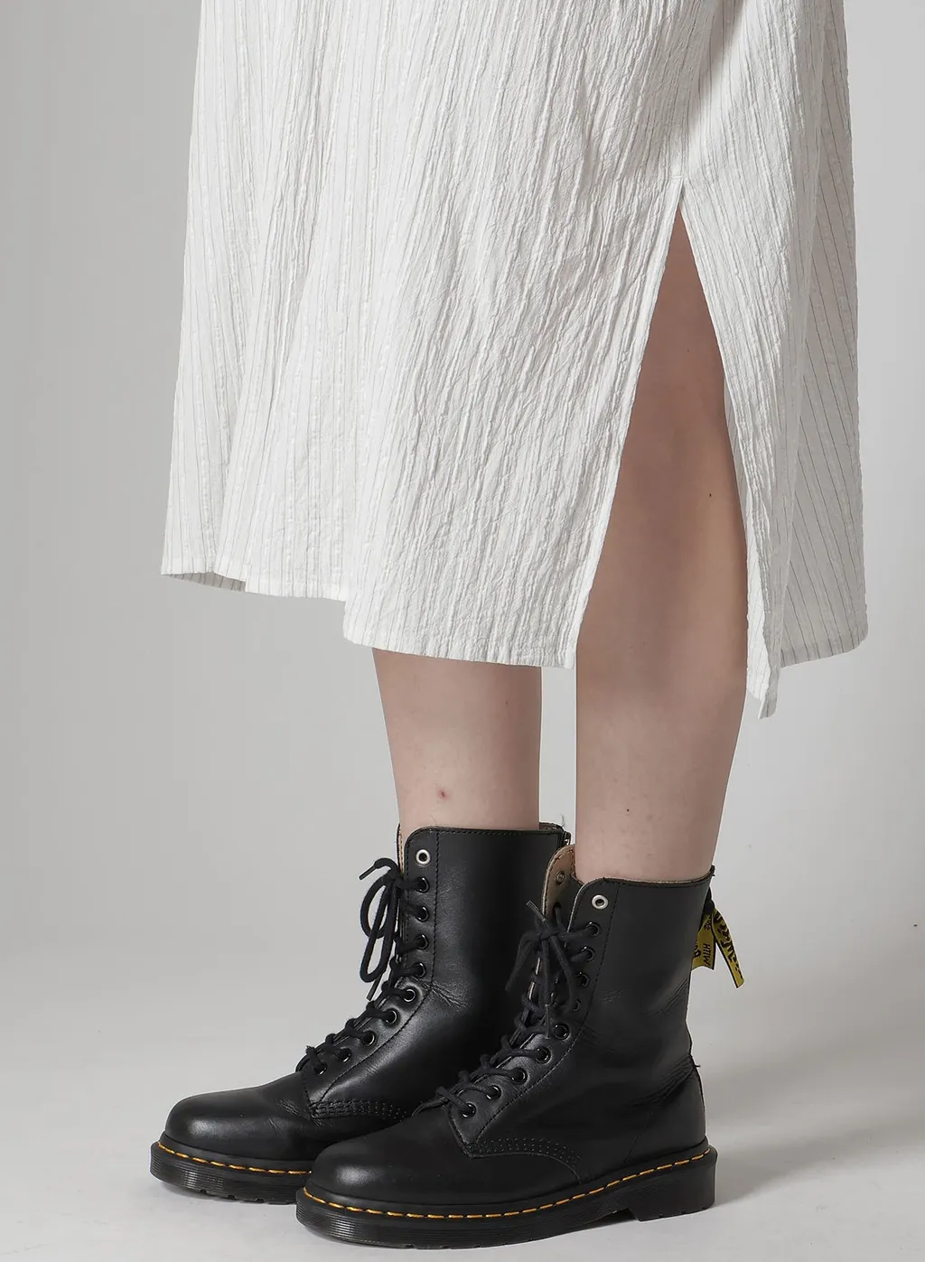 Cotton Voile Rolled-Up Half Sleeve Stripe Dress