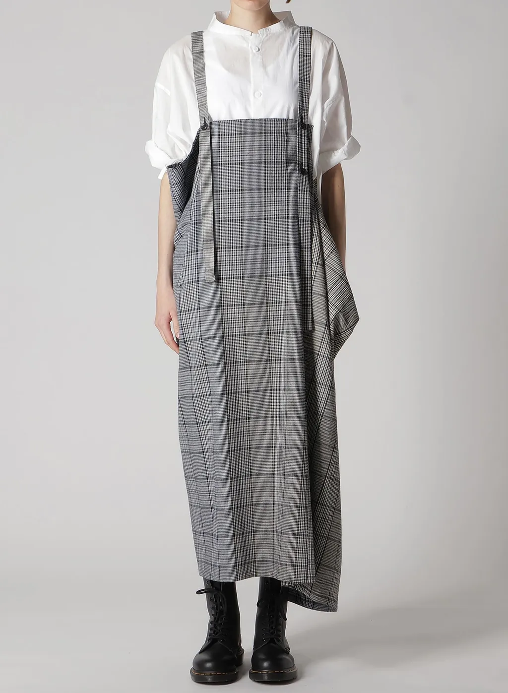 Grid Plaid Square Shoulder Strap Dress