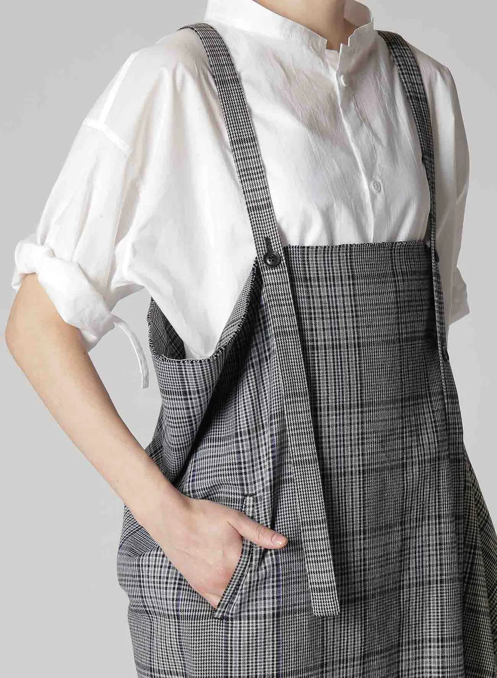 Grid Plaid Square Shoulder Strap Dress
